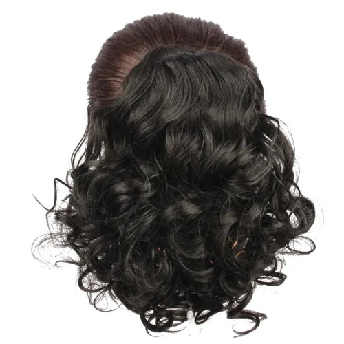 Miniatura 2 de Postizo de cabello sintético rizado, medida media y larga, de Weken, Negro