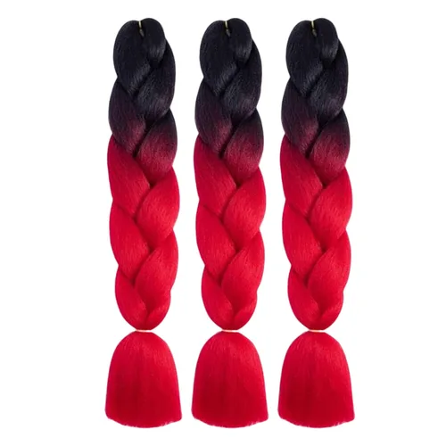 Miniatura 42 de Beige (613) Cabello trenzado 6 paquetes de extensiones de cabello sintético de 24 pulgadas, extensiones de cabello trenzado Jumbo Ombre trenzado