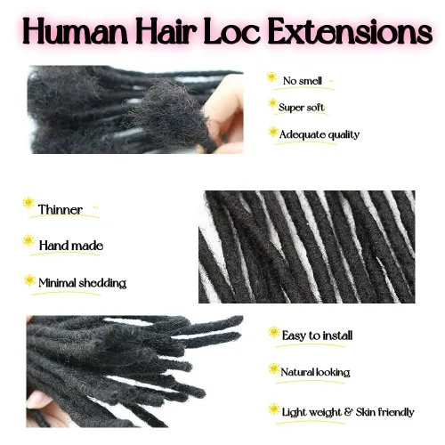 Miniatura 2 de 0.2 in y 0.2 in de ancho, 4-14 pulgadas de 10, 30, 60, 100 hebras de extensiones de cabello humano 100% real para hombres/mujeres/niños, paquetes