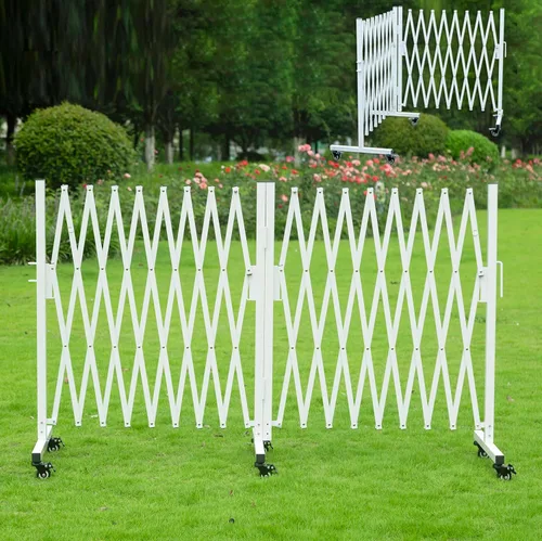Miniatura 8 de Barricada retráctil de metal, rotación de 0 a 180 grados, barrera de seguridad expandible, 18 pies, puerta de entrada de valla ajustable portátil