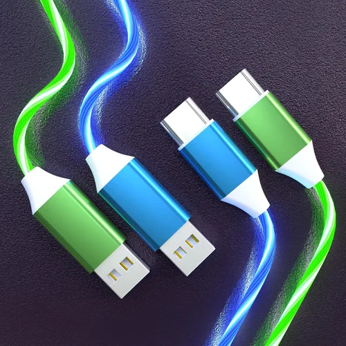 Miniatura 9 de Paquete de 2 cables de carga LED USB C, cable de carga tipo C, cargador USB C rápido compatible con Samsung Galaxy S21 S20 S10 S9 S8 Note 20, LG V30