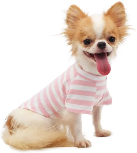 Miniatura 15 de LOPHIPETS Camiseta para Perro 100% Algodón para Perros Pequeños Teacup Chihuahua Yorkie Ropa para Cachorros-Azul/S