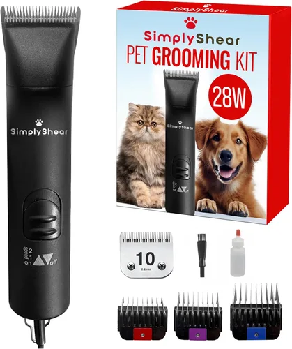 Cortadoras de perros prémium para aseo, tijeras con cable de 2 velocidades de alto rendimiento, kit de aseo silencioso y confiable para perros y