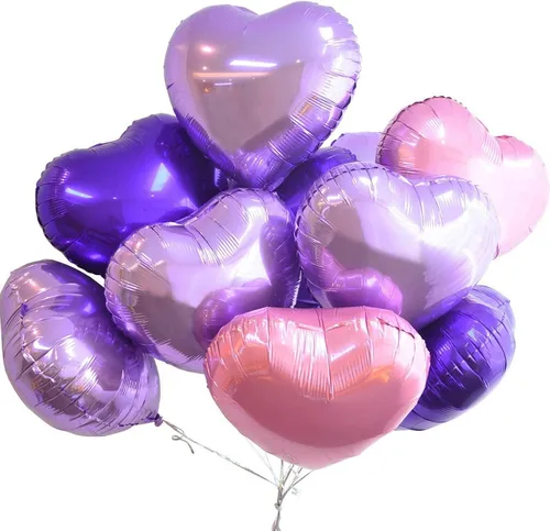 Miniatura 5 de 10 globos de corazón morado perlado, globos de Mylar de 18 pulgadas para baby shower, boda, decoración del día de San Valentín Púrpura perla de 18