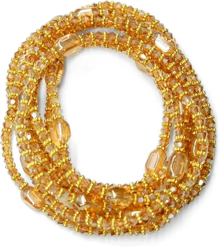 Miniatura 27 de Cuentas de cintura africana elásticas hechas a mano, colección Radiance, cuentas de cintura brillantes lujosas y elegantes