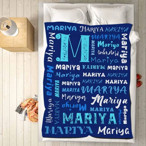 Miniatura 2 de M YESCUSTOM Mantas de bebé personalizadas, manta de bebé personalizada con texto y nombre para niños y niñas, manta azul, regalo para cumpleaños