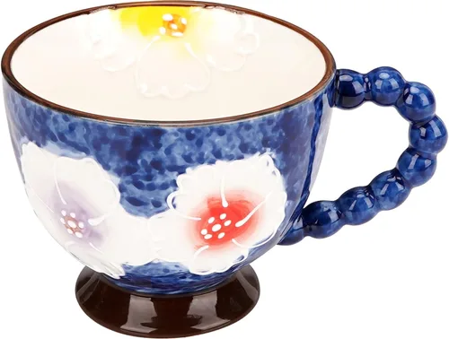 Miniatura 13 de Taza de café de cerámica, taza de café artística de 10 onzas con mariposa plateada 3D y mango en forma de mariposa, elegante taza de té vintage