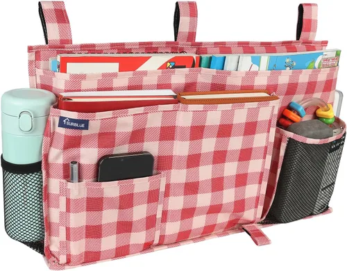 Miniatura 18 de Surblue Caddy Organizador colgante, Bolsa de almacenamiento para cabecera para literas y camas de hospital, Azul Turquesa, L R-Teal