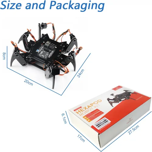 Miniatura 7 de Freenove Kit de robot hexápodo (compatible con Arduino IDE), torsión de arrastre para caminar, control remoto de aplicaciones, proyecto servo STEM
