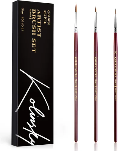 Miniatura 6 de Pinceles de Pintura en Miniatura Kolinsky Sable - Golden Maple Professional Pincel de Punta Ultrafina para Miniatura, Pintura de Modelos y Detalles
