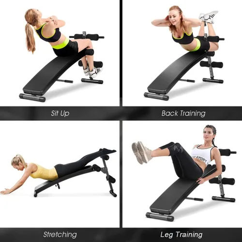 Miniatura 8 de GYMAX Banco de sentarse, banco inclinable ajustable de 440 libras para abdominales, banco inclinado de entrenamiento de utilidad para gimnasio