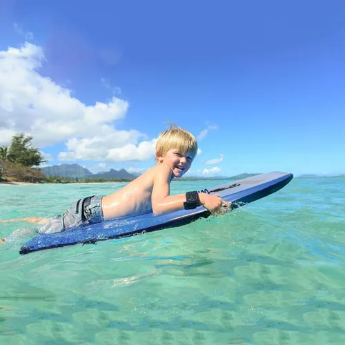 Miniatura 6 de Bodyboard con correa de muñeca, 33 pulgadas/37 pulgadas/42 pulgadas tablero de cuerpo ligero con núcleo EPS y superficie inferior lisa de alta