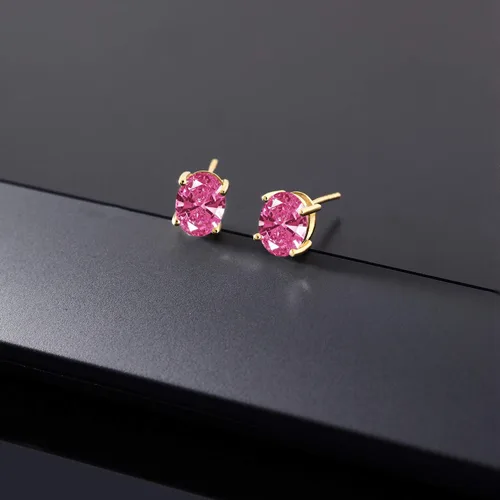 Miniatura 192 de Gem Stone King Aretes de oro de 14 quilates con piedra natal ovalada de 0.315 x 0.236 in Aretes de oro para mujer