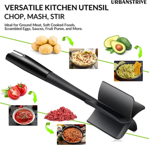 Miniatura 4 de Urbanstrive Picador de carne resistente para carne molida, triturador de carne molida duradero, picador de hamburguesas antiarañazos, picador