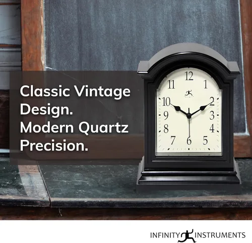 Miniatura 5 de Infinity Instruments Reloj de Abuelo de Mesa Marrón Antiguo 9 x 6 pulgadas Reloj de Repisa de Mesa Mini Decoración de Mesa de Escritorio Repisa
