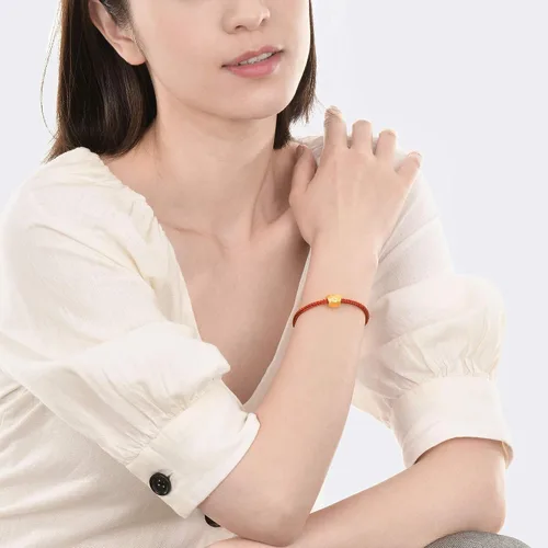 Miniatura 2 de Chow Sang Sang 90838C - Pulsera de oro macizo de 24 quilates con dije Yuanbao para mujer 999 Metal
