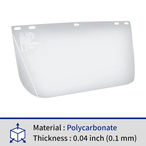 Miniatura 3 de Blue Eagle Viseras de repuesto para protector facial (FC48N) Transparente Sin bordes Policarbonato de grado de extrusión de alto impacto 3