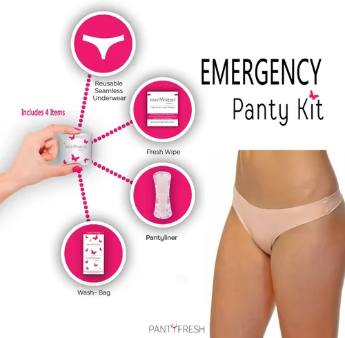 Miniatura 7 de El kit de higiene esencial 4 en 1 incluye ropa interior sin costuras, toallitas frescas y forro de bragas – Kit de aseo de viaje para accidentes