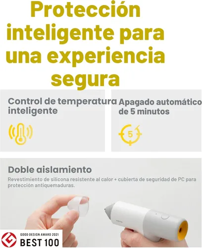 Miniatura 5 de HOTO Pistola de pegamento caliente inalámbrica, 30 segundos de calentamiento rápido a baja temperatura, mini pistola de pegamento caliente, 10