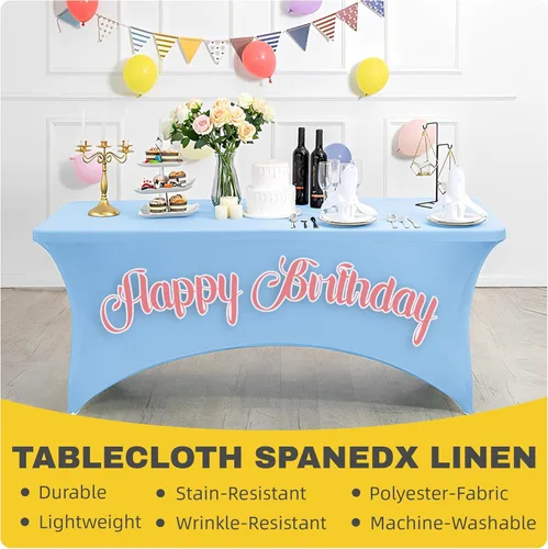 Miniatura 3 de Funda de Mantel Personalizada con Texto del Logotipo de la Empresa, Mantel de Spandex Elástico Personalizado para Eventos de Ferias Comerciales de 6