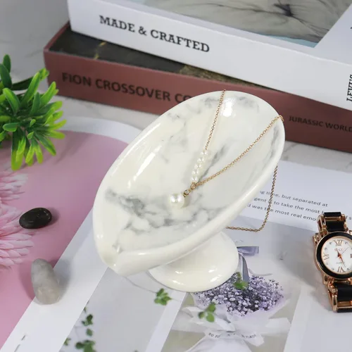 Miniatura 5 de Jabonera autodrenante de cerámica de mármol blanco, soporte de soporte para jabonera, jabonera, jabonera, jabonera, para baño, ducha, mostrador