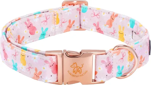 Miniatura 50 de Elegant Little Tail - Collar para perro de otoño, collar floral naranja duradero para perros medianos, ajustable para mascotas macho o hembra