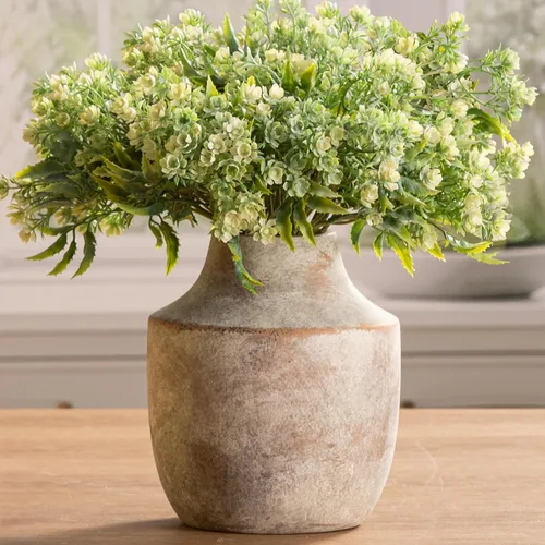 Miniatura 18 de Mitt&Ditt Florero de cerámica con asas, jarrón de 11 pulgadas de alto para centros de mesa, grandes jarrones decorativos de terracota, jarrones