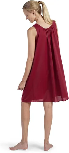 Miniatura 2 de Miss Elaine Camisón - Vestido corto de nailon para mujer, vestido sin mangas con bordado de pétalos en cuello redondo