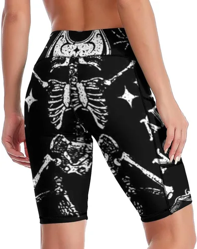 Miniatura 2 de AMRANDOM Pantalones cortos de compresión de cintura alta para mujer con bolsillo