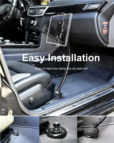 Miniatura 5 de Z Fold - Soporte plegable para automóvil, soporte para tableta, riel de asiento de coche/camión, soporte de suelo ajustable con cuello de cisne