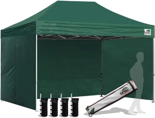 Miniatura 75 de Eurmax Tienda de campaña desplegable de 8 x 8 de Estados Unidos, con bolsa rodante patentada sin puntas, 4 paredes extraíbles con cremallera, toldo