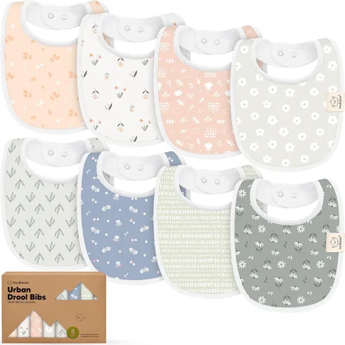 Miniatura 25 de Paquete de 8 baberos orgánicos para bebés niños, niñas - baberos de algodón suave para babear y dentición para bebé niña y niño, extra absorbentes
