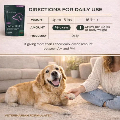 Miniatura 7 de VETRISCIENCE Masticables para la salud de la vejiga, suplemento Vetri Bladder para perros, apoyo a la incontinencia, reduce la fuga de orina