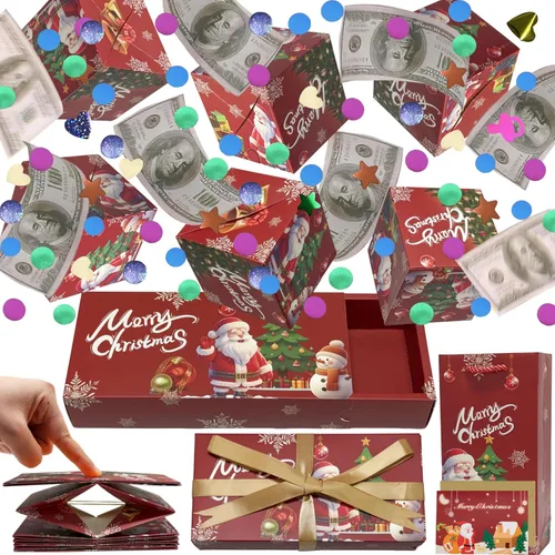 Miniatura 8 de JINSTABAG Caja sorpresa caja de regalo para dinero, cajas de regalo plegables únicas con confeti, caja de regalo sorpresa explosión para cumpleaños