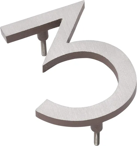 Miniatura 5 de Montague Metal Products MHN-06-F-SD2-2 Números de casa de dirección flotantes modernos de aluminio cepillado sólido, 6 pulgadas, arena recubierta