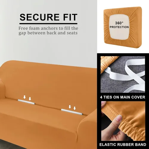 Miniatura 140 de Funda para Sofá de Terciopelo, Fundas Elásticas para Sofá para Funda Principal Separada/Respaldos y Cojines de Asiento, Funda para Sofá, para Fundas