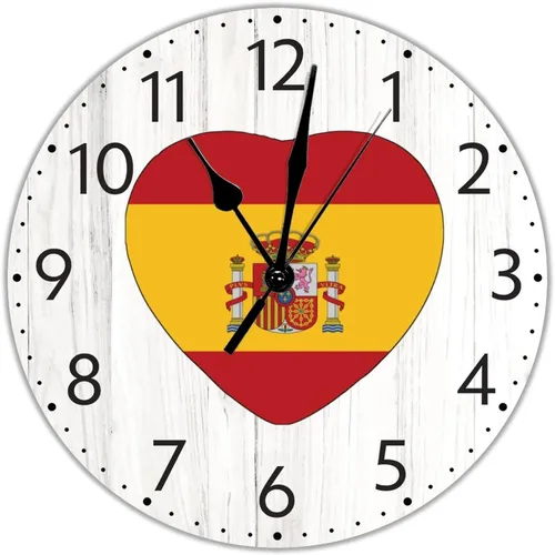 Miniatura 20 de UFunhome Reloj de pared con bandera de Singapur, con diseño de bandera nacional, sin tictac, funciona con pilas, 10 pulgadas, bandera nacional