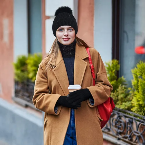 Miniatura 6 de 8 piezas de gorro de invierno cálido con pompón para mujer, gorro de punto calavera, calentadores de cuello, bufandas, guantes de punto