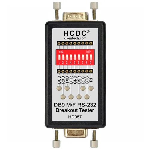 Miniatura 5 de Monitor LED RS232 Breakout Tester, DB9 macho a hembra, HCDC HD057