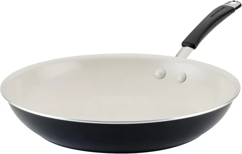 Miniatura 18 de Rachael Ray Cucina Sartén antiadherente de cerámica/Sartén, 12.5 pulgadas antiadherentes Sartén abierta, apta para lavavajillas - Azul marino