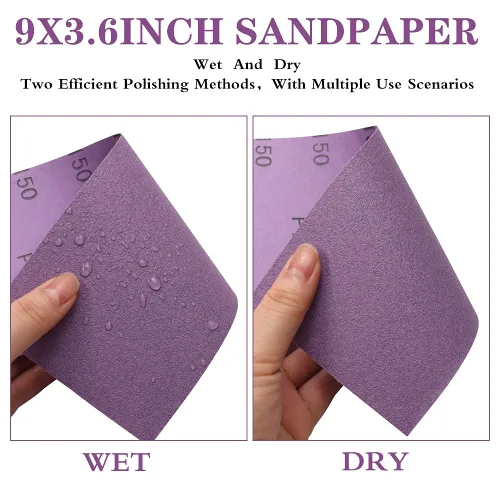 Miniatura 2 de Papel de lija de grano 3000, hojas de lija en seco y húmedo, papel de arena abrasivo de cerámica de alto rendimiento para acabado de muebles