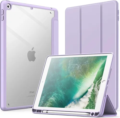 Miniatura 8 de JETech Funda para iPad de 9.7 pulgadas (6ª/5ª generación, 2018/2017) con soporte para lápices, carcasa trasera transparente transparente y delgada
