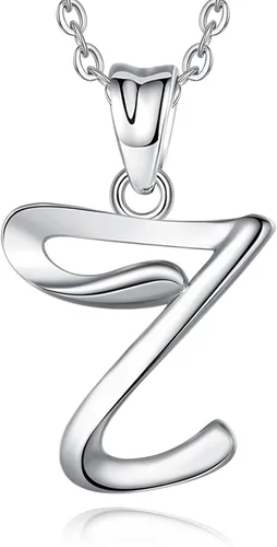 Miniatura 136 de EUDORA Collares de plata esterlina con inicial para mujer, regalos clásicos de 26 letras sin cuello para niñas, hermana, madre hija, cadena de 18