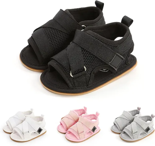 Miniatura 44 de Sandalias de verano para bebés, niñas y niños, unisex, antideslizantes, suela suave, transpirable, para primeros pasos, zapatos de playa al aire
