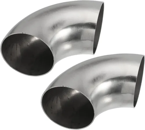 Miniatura 10 de X AUTOHAUX 2 piezas OD 1 pulgada 90 grados 1.2mm de espesor codo curvo de mandril SS304 tubo curvado de acero inoxidable codo de tubo de escape