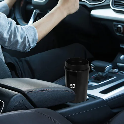 Miniatura 7 de Tazas de café de viaje para automóvil de 24V/12V, taza con control de temperatura para automóvil, taza inteligente calentada, ajusta temperatura