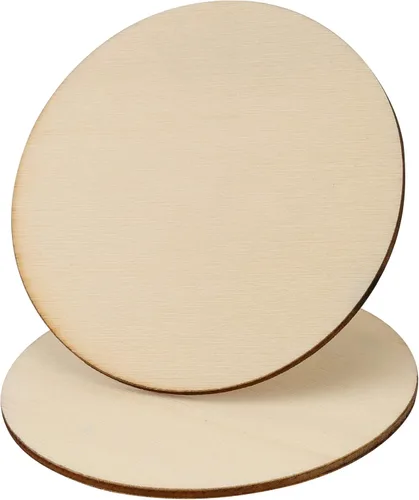 Miniatura 5 de 200 discos de madera de 3 pulgadas para manualidades, piezas circulares de madera, círculos de madera redondos sin terminar para manualidades