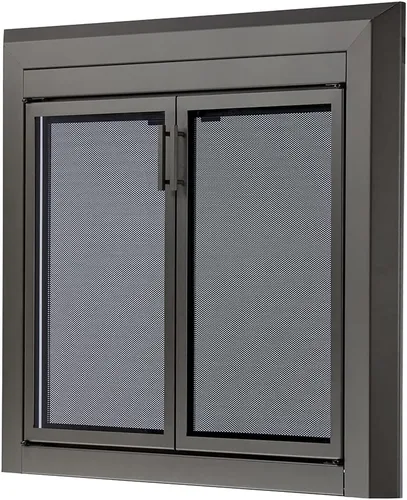 Miniatura 2 de UniFlame - Logan - Puertas de chimenea estilo gabinete con vidrio templado ahumado