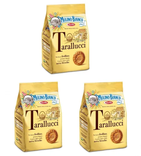 Mulino Bianco: Galletas "Tarallucci" hechas con huevos frescos 12.3 Oz (12.35 oz) - Paquete de 3 [Importación italiana]