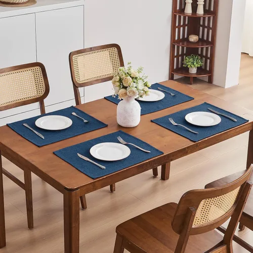 Miniatura 147 de Mantel para mesa rectangular de 55x71 pulgadas, de lino sintético, resistente a las arrugas e impermeable, color beige, para cocina, comedor